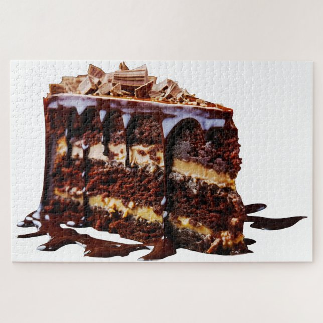 Quebra-cabeça A decadência do bolo de chocolate puro do Slippery (Horizontal)