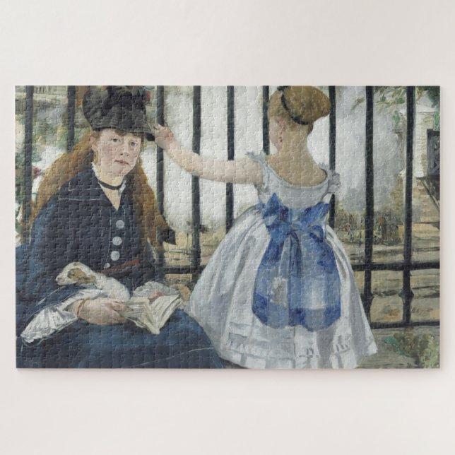 Quebra-cabeça A Estrada de Ferro - Arte Impressionista Manet (Horizontal)