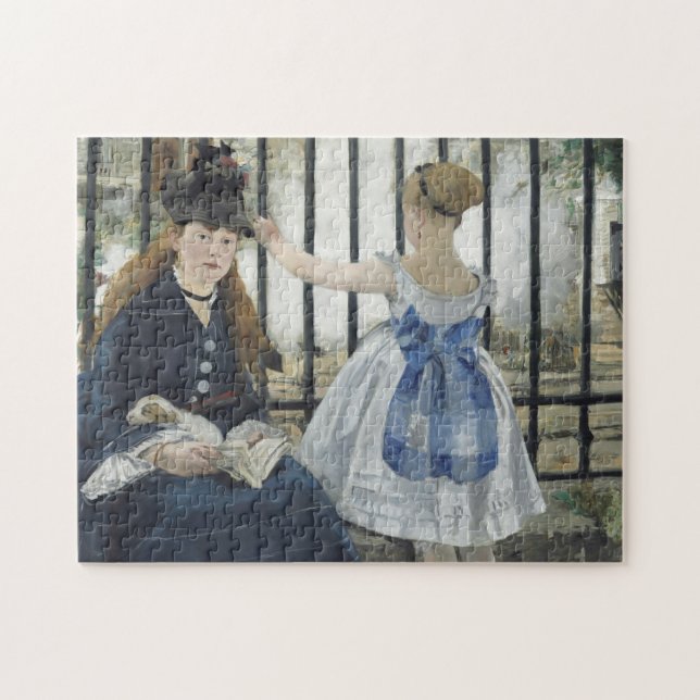 Quebra-cabeça A Estrada de Ferro - Pintura Impressionista Manet (Horizontal)