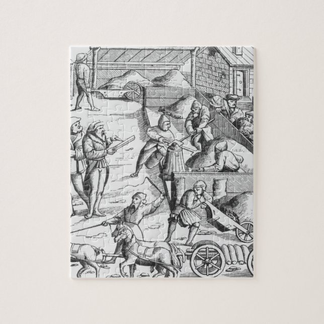 Quebra-cabeça A extração dos metais, após um woodcut 'em Cosm (Vertical)