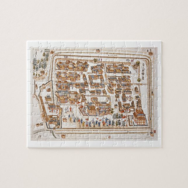 Quebra-cabeça A fábrica chinesa na rua de Teng-chan em (Horizontal)