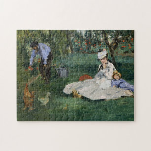 Quebra-cabeça A família Monet em seu jardim   Édouard Manet