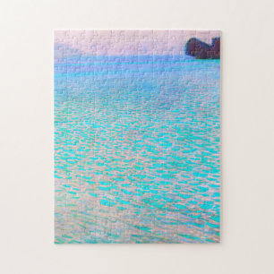 Quebra-cabeça A famosa pintura Attersee de Gustav Klimt.