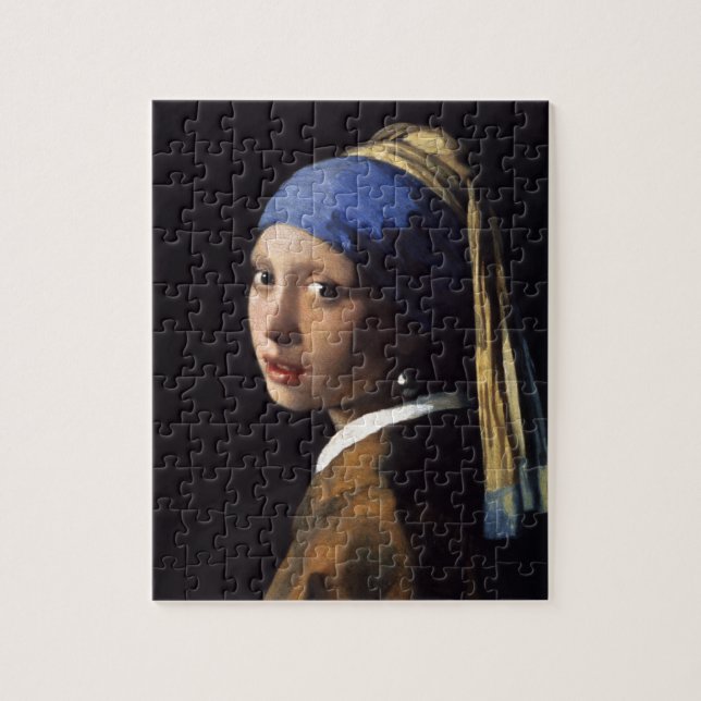 Quebra-cabeça A Garota com pérolas a ouvir por Johannes Vermeer (Vertical)