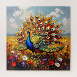 Quebra-cabeça A Gold and Blue Peacock