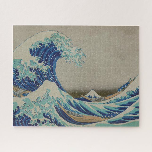 Quebra-cabeça A grande onda da arte de Woodblock do japonês de (Horizontal)