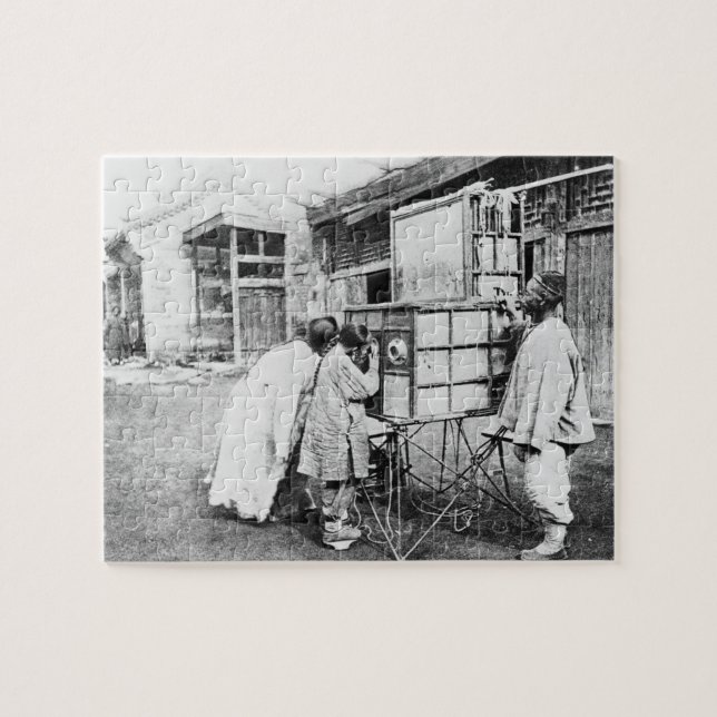 Quebra-cabeça A lanterna mágica, c.1870 (foto de b/w) (Horizontal)
