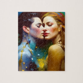 Quebra-cabeça A Linda Pintura Colorida dos Lésbicos