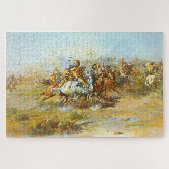 Quebra-cabeça A Luta de Custer Charles Marion Russell 1903 (Horizontal)
