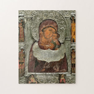 Quebra-cabeça A Mãe de Deus de Ternura com Ícone de Santos  