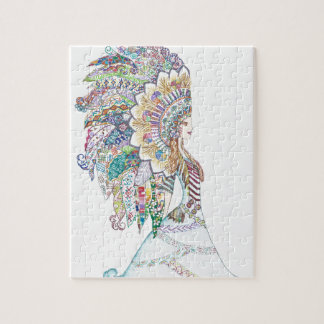 Quebra-cabeça A mantilha da menina do nativo americano