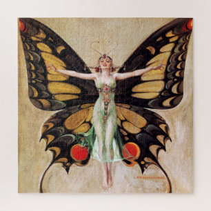 Quebra-cabeça A Metamorfose da Garota Flapper em Borboleta 1922