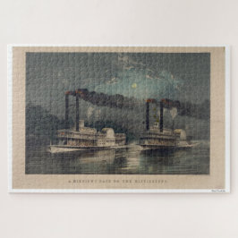 Quebra-cabeça A Midnight Race On The Mississippi