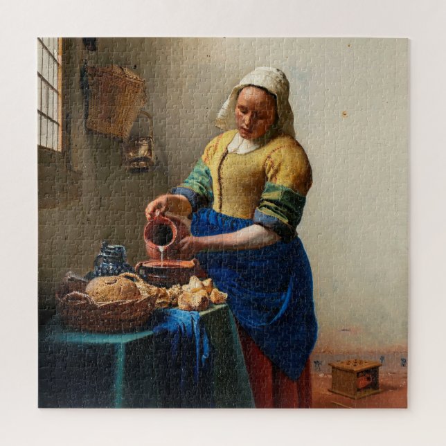 Quebra-cabeça A Milkmaid | Johannes Vermeer | (Vertical)