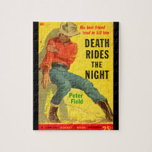 Quebra-cabeça A morte monta a capa do livro ocidental da noite