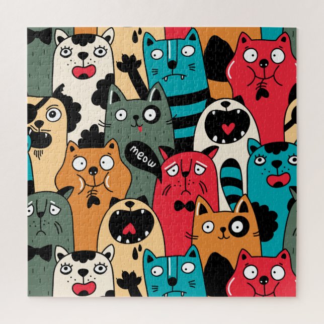 Quebra-cabeça A multidão de gatos (Vertical)