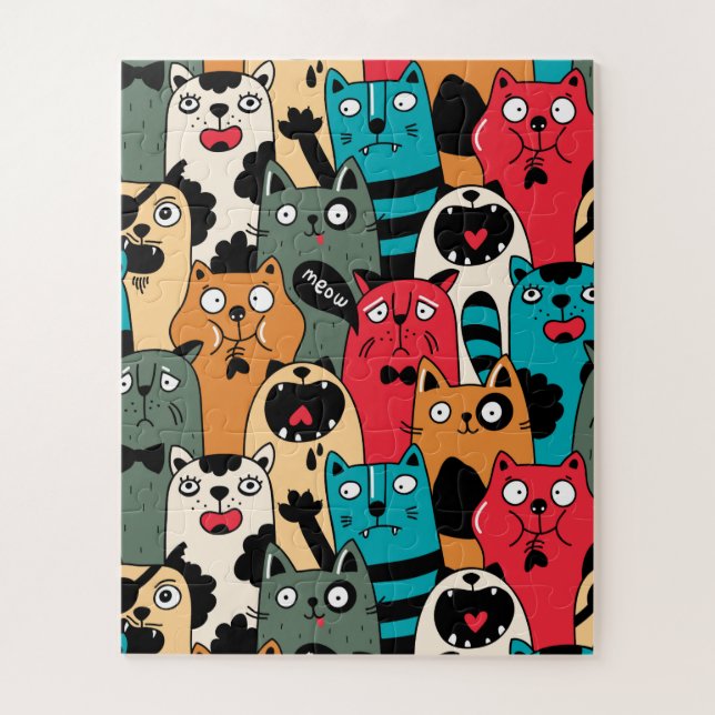 Quebra-cabeça A multidão de gatos (Vertical)