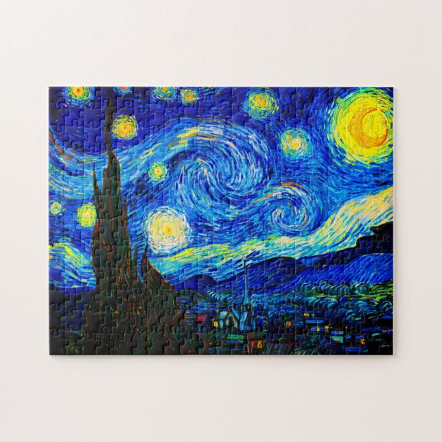 Quebra-cabeça A Noite Estrelada de Vincent Van Gogh (Horizontal)
