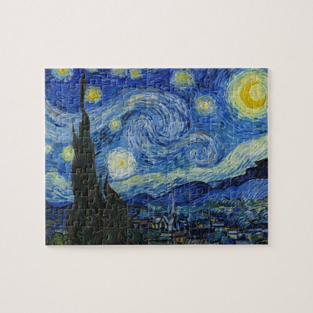 Quebra-cabeça A Noite Estrelada de Vincent van Gogh (Horizontal)