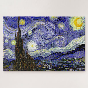 Quebra-cabeça A noite estrelado de Van Gogh, 1889