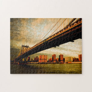 Quebra-cabeça A opinião da ponte de Manhattan do lado de