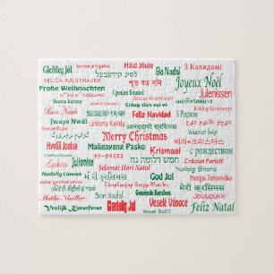 Quebra-cabeça A paz coexiste Feliz Natal feliz muitas línguas