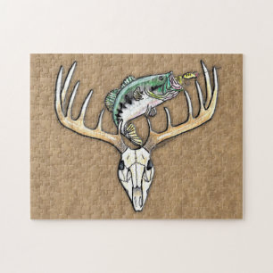 Quebra-cabeça A pesca da caça baixa salta sobre os Antlers do