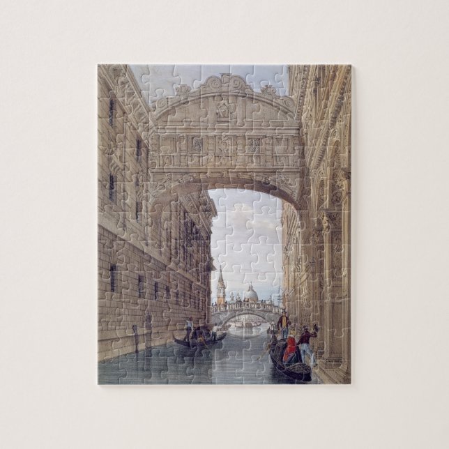 Quebra-cabeça A ponte dos suspiros, Veneza, gravada por Lefevre (Vertical)
