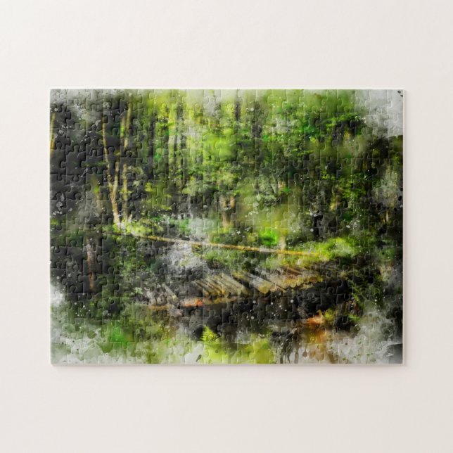 Quebra-cabeça A ponte na floresta - (Horizontal)