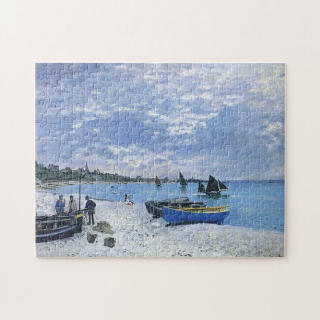 Quebra-cabeça A praia em Sainte-Adresse Monet Fine Art (Horizontal)