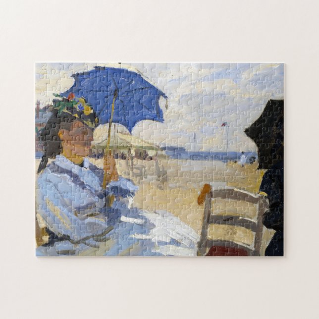 Quebra-cabeça A praia em Trouville Claude Monet (Horizontal)