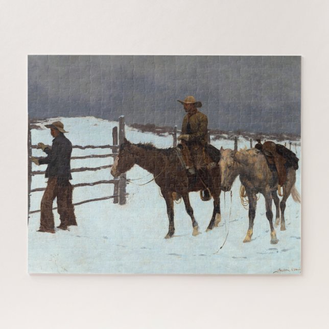 Quebra-cabeça A queda do cowboy por Frederic Remington (Horizontal)
