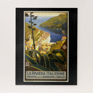 Quebra-cabeça A Riviera Italiana, pôster de viagem vintage