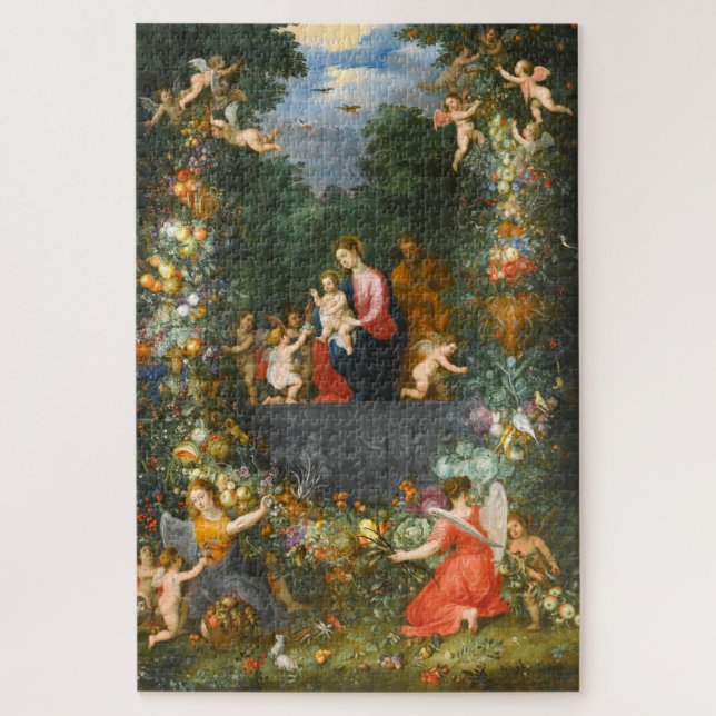 Quebra-cabeça A Santa Família, Jan Brueghel (Vertical)