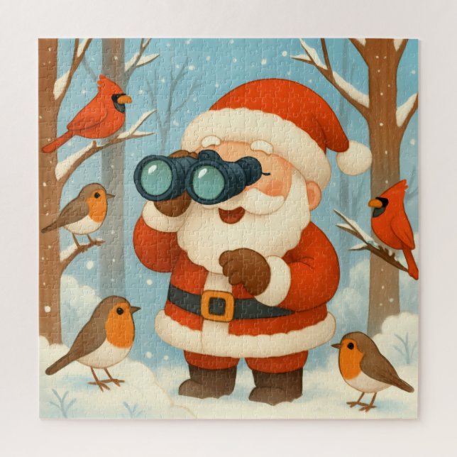 Quebra-cabeça A Santa's View: Christmas Bird Watching (Vertical)