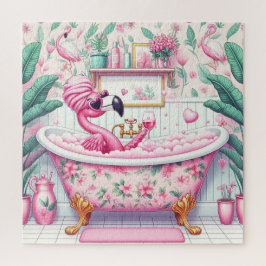 Quebra-cabeça A Senhora Flamingo tem um Banho de Espuma