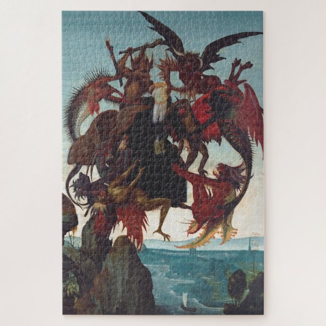Quebra-cabeça A Tentação de Santo Antônio por Michelangelo (Vertical)