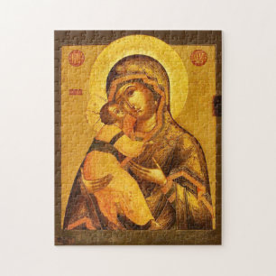 Quebra-cabeça A Theotokos e o Menino Cristo Ícone Ortodoxo