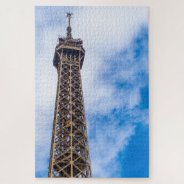 Quebra-cabeça A Torre Eiffel nas nuvens em Paris, França