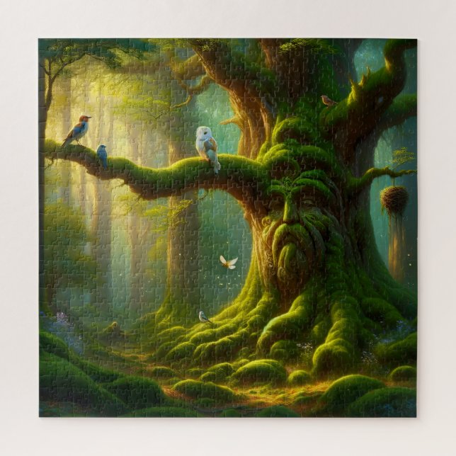 Quebra-cabeça A Velha Árvore Sábia da Floresta Encantada (Vertical)