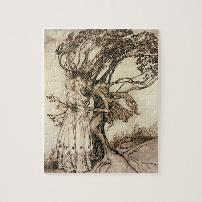 Quebra-cabeça A Velha Mulher no Bosque por Arthur Rackham (Vertical)