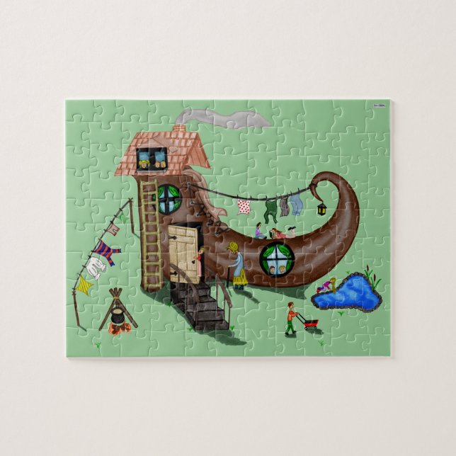 Quebra-cabeça A Velha Mulher No Calçado (Horizontal)