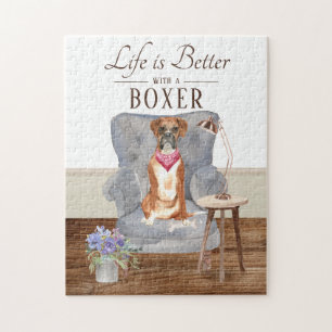 Quebra-cabeça A Vida É Com Um Boxer