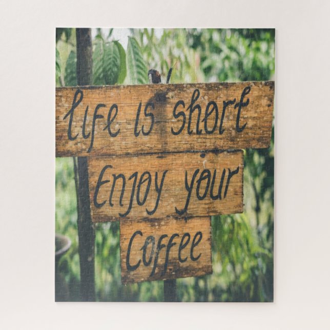 Quebra-cabeça A vida é curta, aproveite seu café (Vertical)