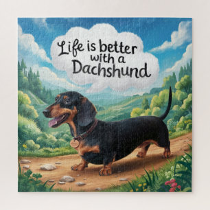 Quebra-cabeça A Vida É Melhor Com Um Dachshund