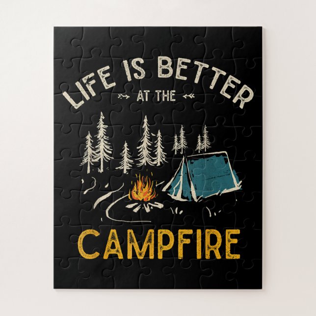 Quebra-cabeça A Vida É Melhor No Acampamento Divertido Caçamba (Vertical)