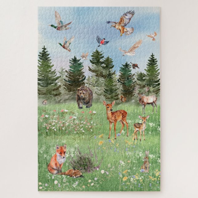 Quebra-cabeça A Vida Selvagem dos Animais da Floresta (Vertical)