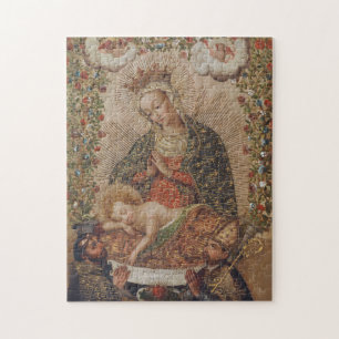 Quebra-cabeça A Virgem Adorando o Natal da Criança Cristo