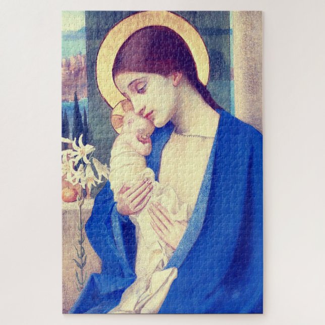 Quebra-cabeça A Virgem Maria e o Menino Jesus Graça Renascentist (Vertical)