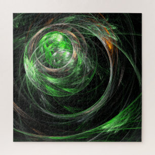 Quebra-cabeça À volta da Abstrato de Arte Verde Mundial